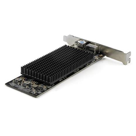 StarTech.com Scheda adattatore di rete PCIe 10G a doppia porta - Tehuti TN4010 10GBASE-T e NBASE-T Adattatore di interfaccia di rete PCI Express 10/5 / 2.5 / 1GbE Scheda LAN NIC a 5 velocità Multi Gigabit Ethernet - 2