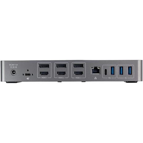 StarTech.com USB-C e USB-A Dock - Docking station universale triplo monitor DisplayPort e HDMI 4K 60Hz - 85W Power Delivery, Hub 6x USB, GbE, Audio - Docking station USB tipo C/USB 3.1 Gen 2 10Gbps - 5