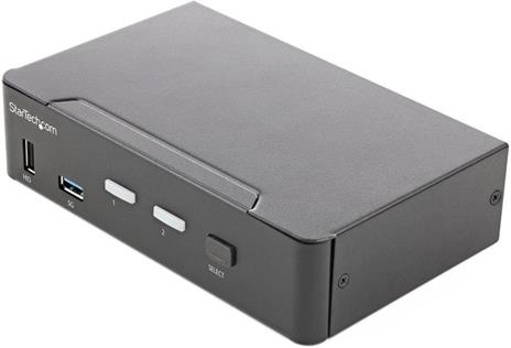 StarTech.com KVM Switch HDMI a 2 porte - Monitor singolo 4K 60Hz Ultra HD HDR - Switch KVM HDMI 2.0 per PC con 2 porte USB 3.0 Hub (5Gbps) e 4x USB 2.0 HID, Audio - Commutazione con tasti rapidi - Conforme allo standard TAA - 2