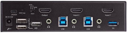 StarTech.com KVM Switch HDMI a 2 porte - Monitor singolo 4K 60Hz Ultra HD HDR - Switch KVM HDMI 2.0 per PC con 2 porte USB 3.0 Hub (5Gbps) e 4x USB 2.0 HID, Audio - Commutazione con tasti rapidi - Conforme allo standard TAA - 4