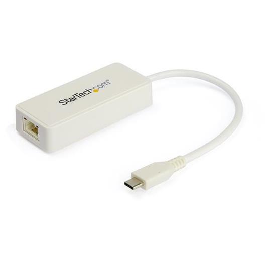 StarTech.com Adattatore USB-C Ethernet con porta USB 3.0 aggiuntiva - Colore bianco