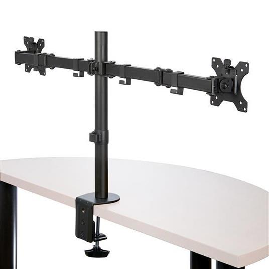 StarTech.com Staffa per due monitor con montaggio su scrivania - Design a barre trasversali - Articolabile - Acciaio - 2