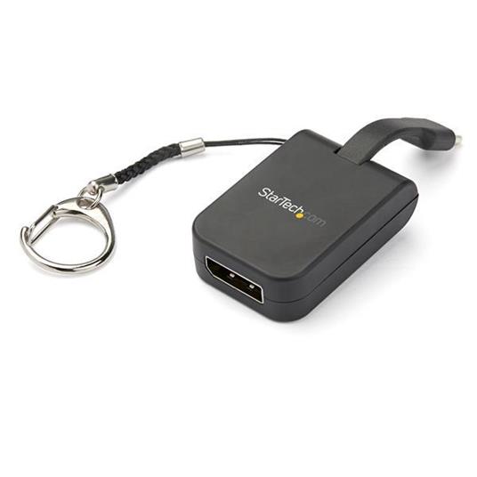 StarTech.com Adattatore compatto da USB C a DisplayPort 1.4 - 8K 60Hz/4K Convertitore video da USB-C a DP con portachiavi ad anello - USB Type-C a DP Alt Mode (HBR3 HDR DSC) monitor Dongle - Compatibile con TB3