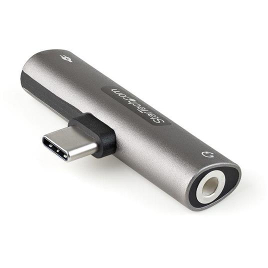 StarTech.com Adattatore USB C Jack audio - Caricatore USB-C e Adattatore cuffie /spinotto audio 3.5mm. Caricabatterie USB Type-C Power Delivery Pass-through da 60W - Per telefono/tablet/portatile USB-C - 2
