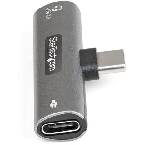 StarTech.com Adattatore USB C di ricarica e audio - Alimentatore USB-C con porta USB-C Audio per cuffie - Caricabatterie USB Type-C PD 60W - Per telefoni/tablet/portatili USB tipo C - 2