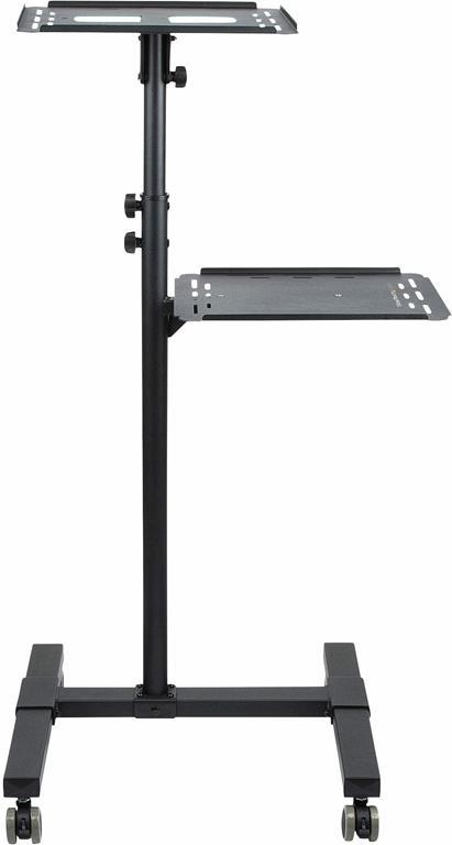 StarTech.com Supporto per proiettore e laptop mobile - Carrello portatile per proiettore resistente (2 ripiani, reggono 10kg ciascuno) - Supporto videoproiettore regolabile in altezza con ruote bloccabili - 4