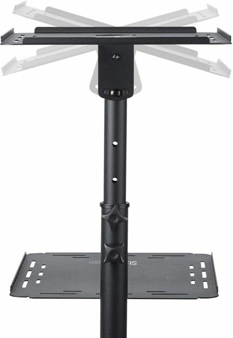 StarTech.com Supporto per proiettore e laptop mobile - Carrello portatile per proiettore resistente (2 ripiani, reggono 10kg ciascuno) - Supporto videoproiettore regolabile in altezza con ruote bloccabili - 10