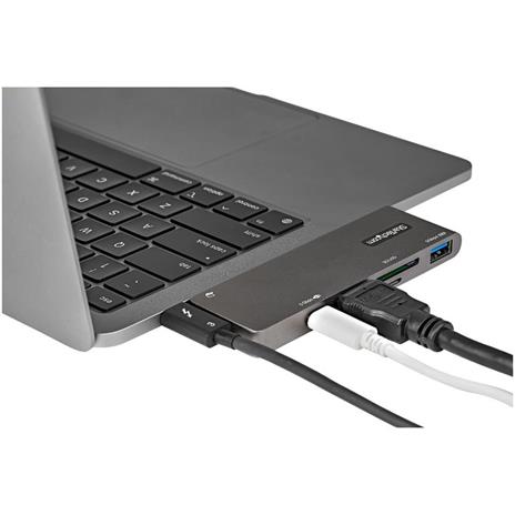 StarTech.com Adattatore Multiporta USB C a HDMI 4K per MacBook Pro/Air - USB Type-C, 100W Power Delivery Pass-through, slot SD/MicroSD, hub USB 3.0 a 2 porte - Mini Dock USB-C portatile - 11