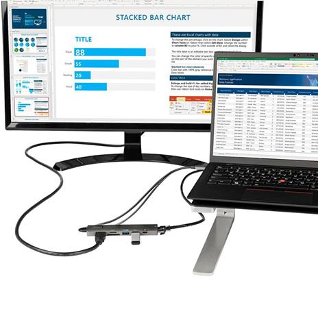 StarTech.com Adattatore multiporta USB C - Da USB-C a HDMI 2.0 4K 60Hz, 100W Power Delivery Pass-through, slot SD/MicroSD, Hub USB 3.0 a 2 porte - USB Type-C Mini Dock - Cavo integrato da 30cm - 3