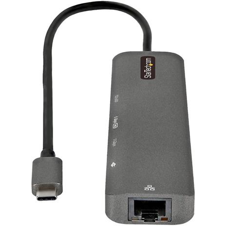 StarTech.com Adattatore multiporta USB C - Da USB-C a HDMI 2.0 4K 60Hz, 100W Power Delivery Pass-through, slot SD/MicroSD, Hub USB 3.0 a 2 porte - USB Type-C Mini Dock - Cavo integrato da 30cm - 6