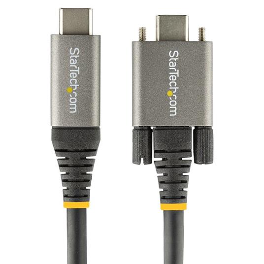 StarTech.com Cavo USB-C con viti di bloccaggio laterali da 50cm - Cavo da USB-C a USB- C certificato 10Gbps - Cavo USB-C 3.1/3.2 Gen 2 - 100W (5A) PD - Supporta DP Alt Mode - Cavo dati e di ricarica - 4