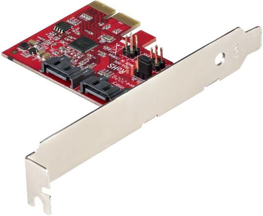 StarTech.com Scheda PCIe SATA - Scheda di Espansione PCIe SATA 2 Porte 6Gbps - Profilo Alto/Basso - Controller RAID SATA ASM1062R - Adattatore PCI Express /SATA - 7