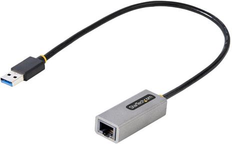 StarTech.com Adattatore USB Ethernet, Convertitore USB 3.0 a Ethernet 10/100/1000 Gigabit per Laptop, Cavo integrato 30 cm, Adattatore USB a RJ45, Scheda di Rete LAN esterna USB 3.0