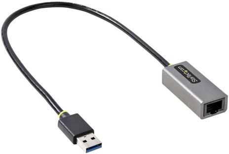 StarTech.com Adattatore USB Ethernet, Convertitore USB 3.0 a Ethernet 10/100/1000 Gigabit per Laptop, Cavo integrato 30 cm, Adattatore USB a RJ45, Scheda di Rete LAN esterna USB 3.0 - 8