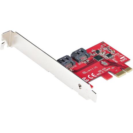 StarTech.com Scheda PCI Express SATA - Scheda Espansione PCIe SATA 2 Porte 6Gbps - Profilo Standard/Basso - Adattatore/Controller PCIe SATA 3 - Chipset ASM1061 no-Raid - Convertitore PCIe a SATA III