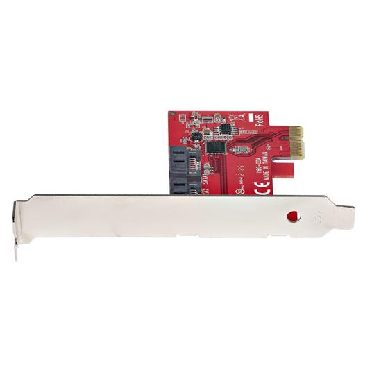 StarTech.com Scheda PCI Express SATA - Scheda Espansione PCIe SATA 2 Porte 6Gbps - Profilo Standard/Basso - Adattatore/Controller PCIe SATA 3 - Chipset ASM1061 no-Raid - Convertitore PCIe a SATA III - 3