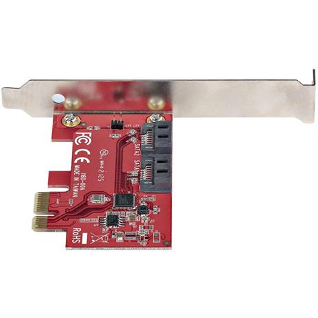 StarTech.com Scheda PCI Express SATA - Scheda Espansione PCIe SATA 2 Porte 6Gbps - Profilo Standard/Basso - Adattatore/Controller PCIe SATA 3 - Chipset ASM1061 no-Raid - Convertitore PCIe a SATA III - 4