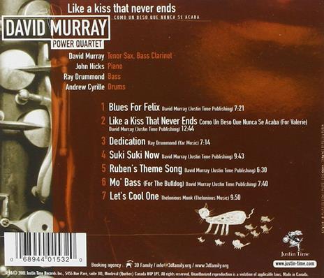 Like a Kiss That Never Ends - CD Audio di David Murray - 2