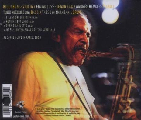 Above And Beyond. An Evening I - CD Audio di Billy Bang,Frank Lowe - 2