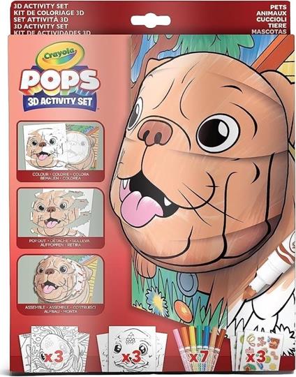 Set Attività Pops Pets Animali Domestici da Colorare e costruire