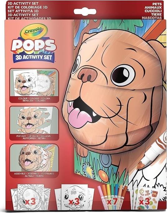 Set Attività Pops Pets Animali Domestici da Colorare e costruire