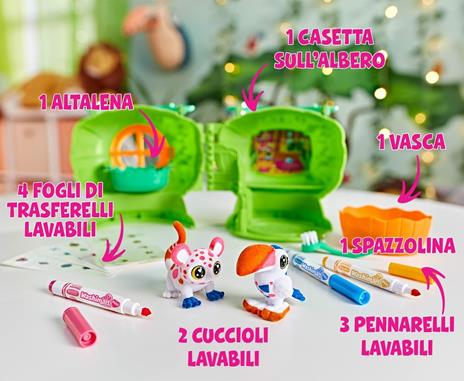 CRAYOLA- Washimals Safari, Set Casetta sull'Albero, per Colorare e Fare Il Bagnetto ai Cuccioli, attività Creativa e Regalo per Bambini, da 3 Anni, Colori Assortiti, 74-7476 - 6