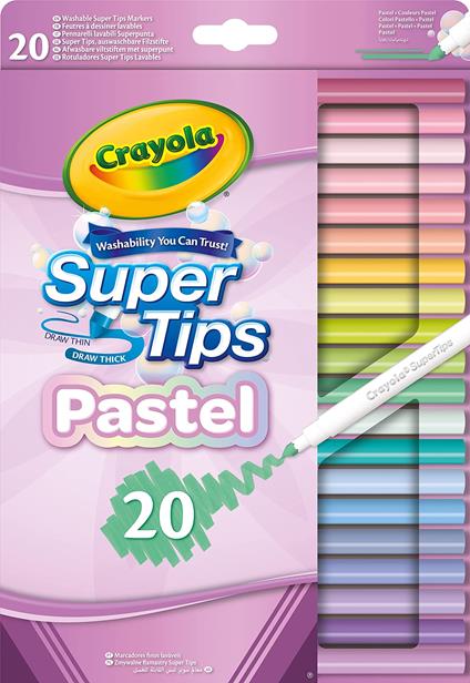 Crayola: 20 Superpunta Lavabili - Pastel