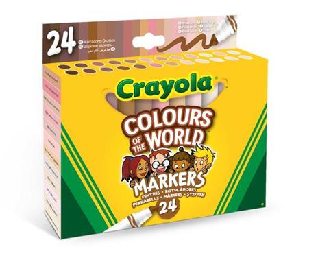 Crayola: 24 Pennarelli Maxi Punta Lavabili Colours Of The World