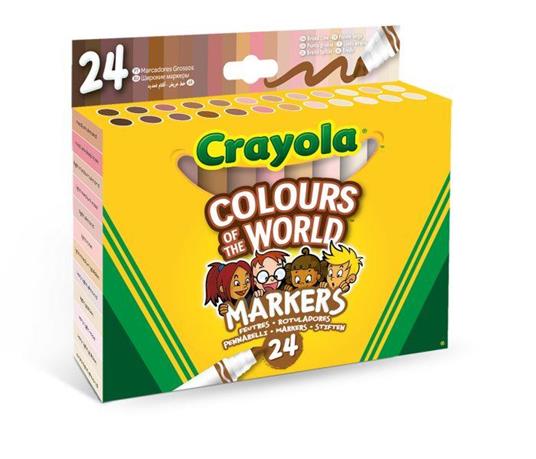 Crayola: 24 Pennarelli Maxi Punta Lavabili Colours Of The World