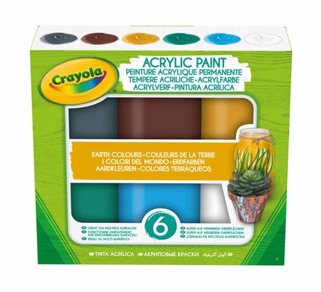 6 Tempere Acriliche. Colori Della Terra. Crayola (54-4411)