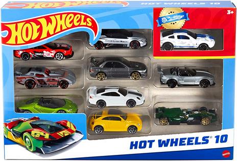 Hot Wheels - Set Macchinine da 10 Veicoli in Scala 1:64, con Decorazioni Mozzafiato, da Collezionare, Single, 54886 - 8