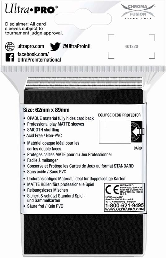 Small Sleeves - PRO-Matte Eclipse - Arctic White (60 Sleeves) (E-15636) - 2