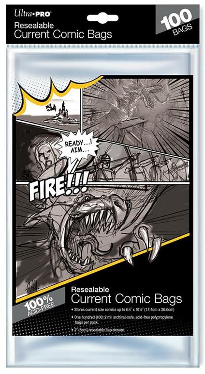 Current Size 6-7/8 X 10-1/2 Resealable Comic Bags (E-82225)