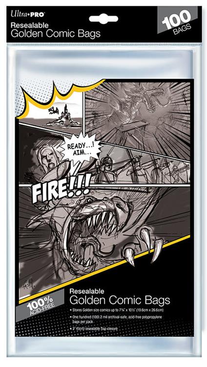 Golden Size 7-3/4 X 10-1/2 Resealable Comic Bags (E-82228) 19,5x26,7