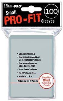 Ultra Pro Proteggi Carte Mini Pacchetto Da 100 Bustine 60Mm X 87Mm Pro-Fit Clear 0/100