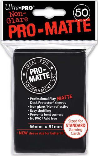 Ultra Pro Proteggi Carte Standard Pacchetto Da 50 Bustine Pro-Matte Non-Glare Black