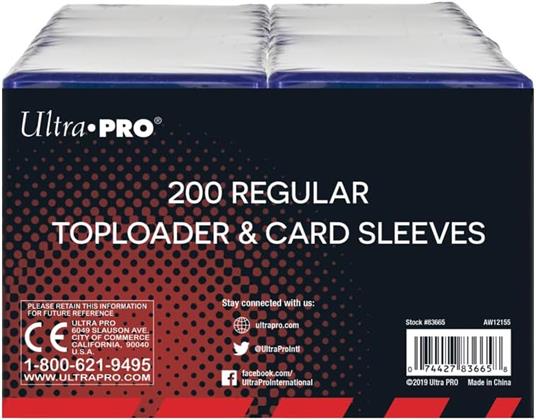 Toploader - 3 x 4 Regular Toploaders & Card Sleeves (200 count retail pack) (E-83665) - 3
