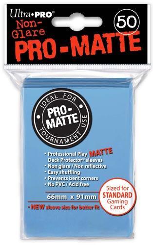 Ultra Pro Proteggi Carte Standard Pacchetto Da 50 Bustine Pro-Matte Non-Glare Light Blue