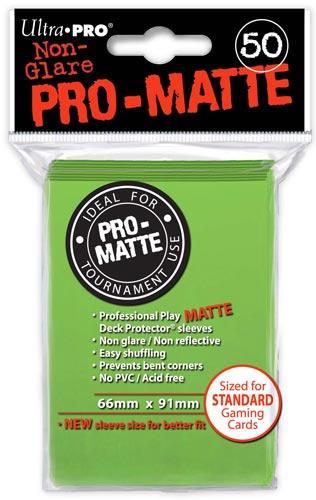 Ultra Pro Proteggi Carte Standard Pacchetto Da 50 Bustine Pro-Matte Non-Glare Lime Green