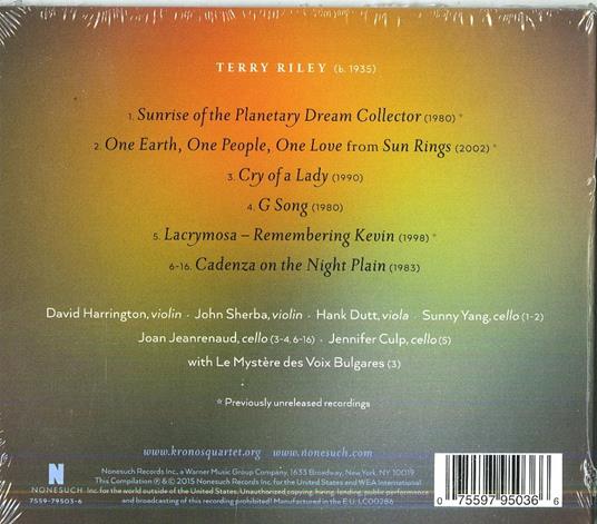 Sunrise of the Planetary Dream Collector. Music of Terry Riley - CD Audio di Kronos Quartet - 2