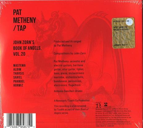 Tap. John Zorn's Book of Angels vol.20 - CD Audio di Pat Metheny - 2