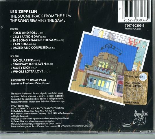 The Song Remains the Same - CD Audio di Led Zeppelin - 2