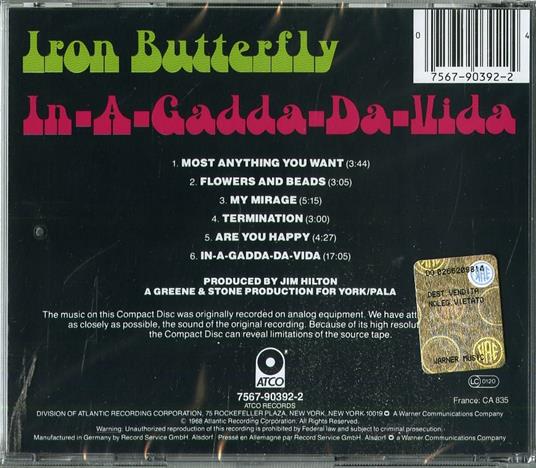 In-A-Gadda-Da-Vida - CD Audio di Iron Butterfly - 2