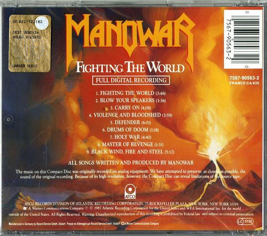 Fighting the World - CD Audio di Manowar - 2