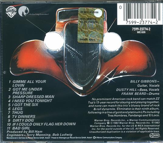 Eliminator - CD Audio di ZZ Top - 2