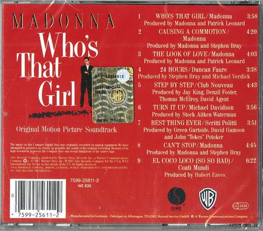 Who's That Girl (Colonna sonora) - CD Audio di Madonna - 2