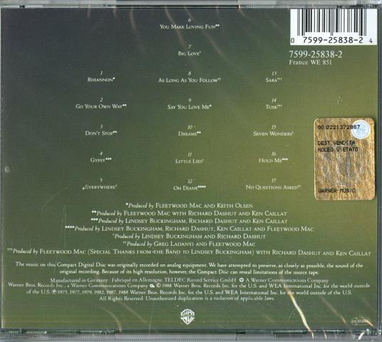 Greatest Hits - CD Audio di Fleetwood Mac - 2
