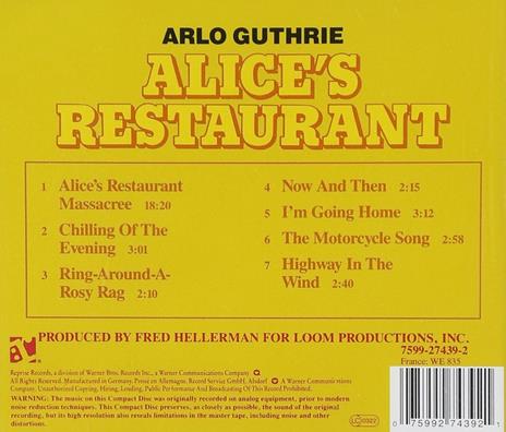 Alice's Restaurant - CD Audio di Arlo Guthrie - 2