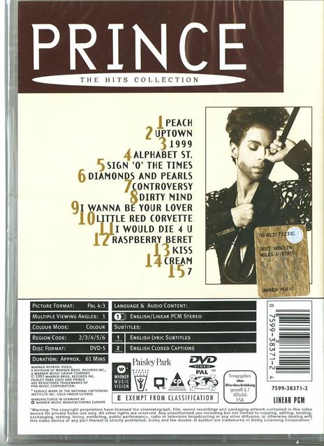 Prince. The Hits Collection (DVD) - DVD di Prince - 2