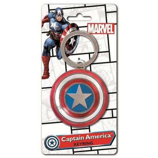 Portachiavi Capitan America. Shield Colour in Peltro